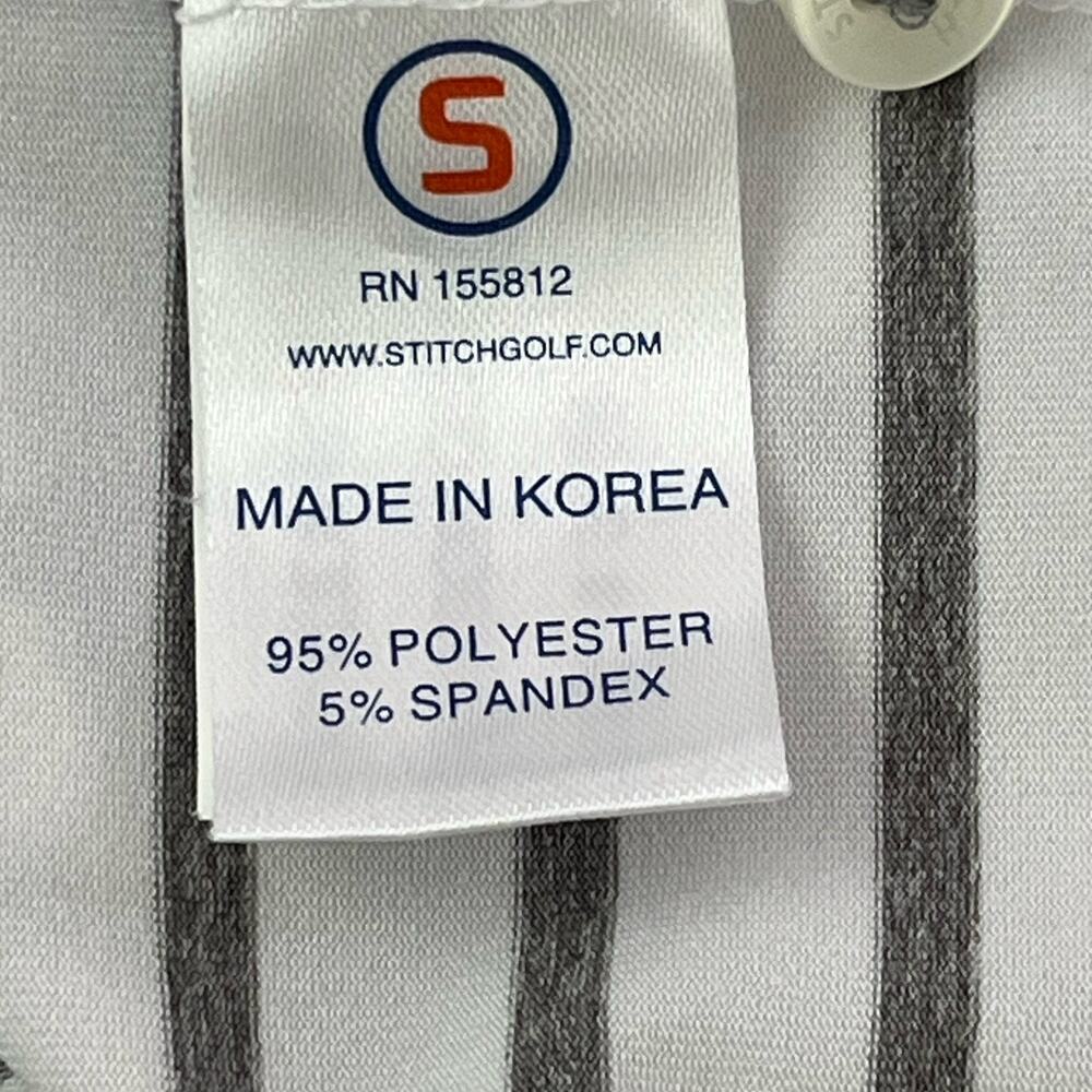 Stitch Vintage Lot Of 2 Polo Shirts Men’s M/L Gray Stripe Golf Stretch - Picture 12 of 16
